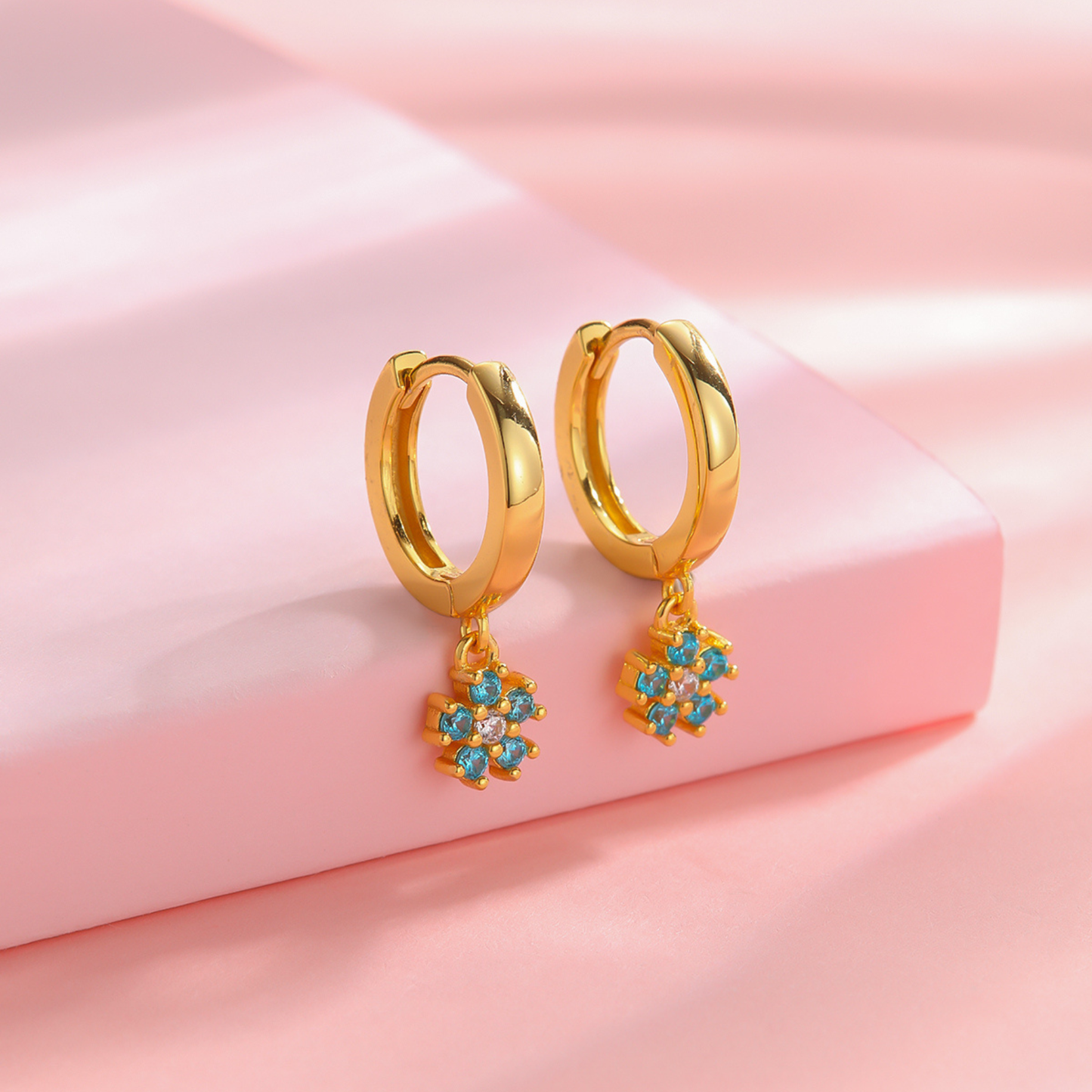 Hoops Daisy ARGENTO Blu pastello