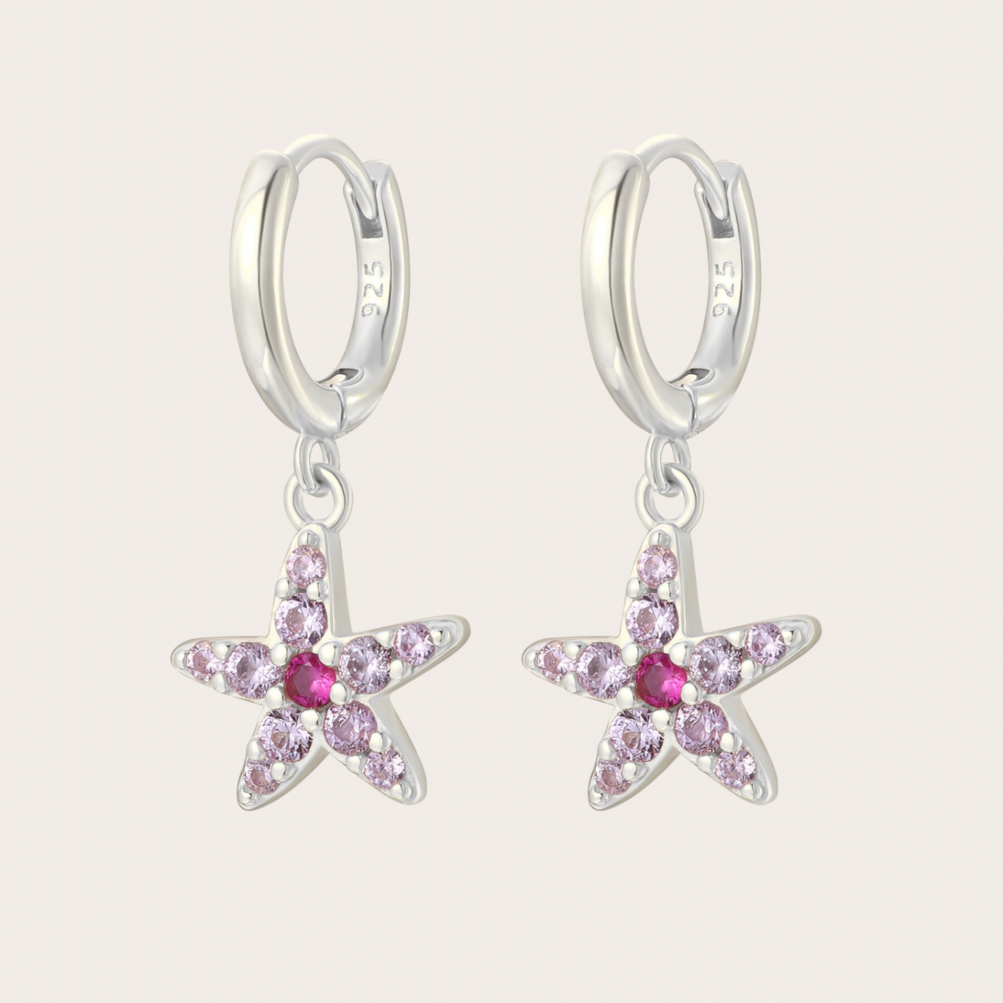 Hoops Wavy Argento Fucsia