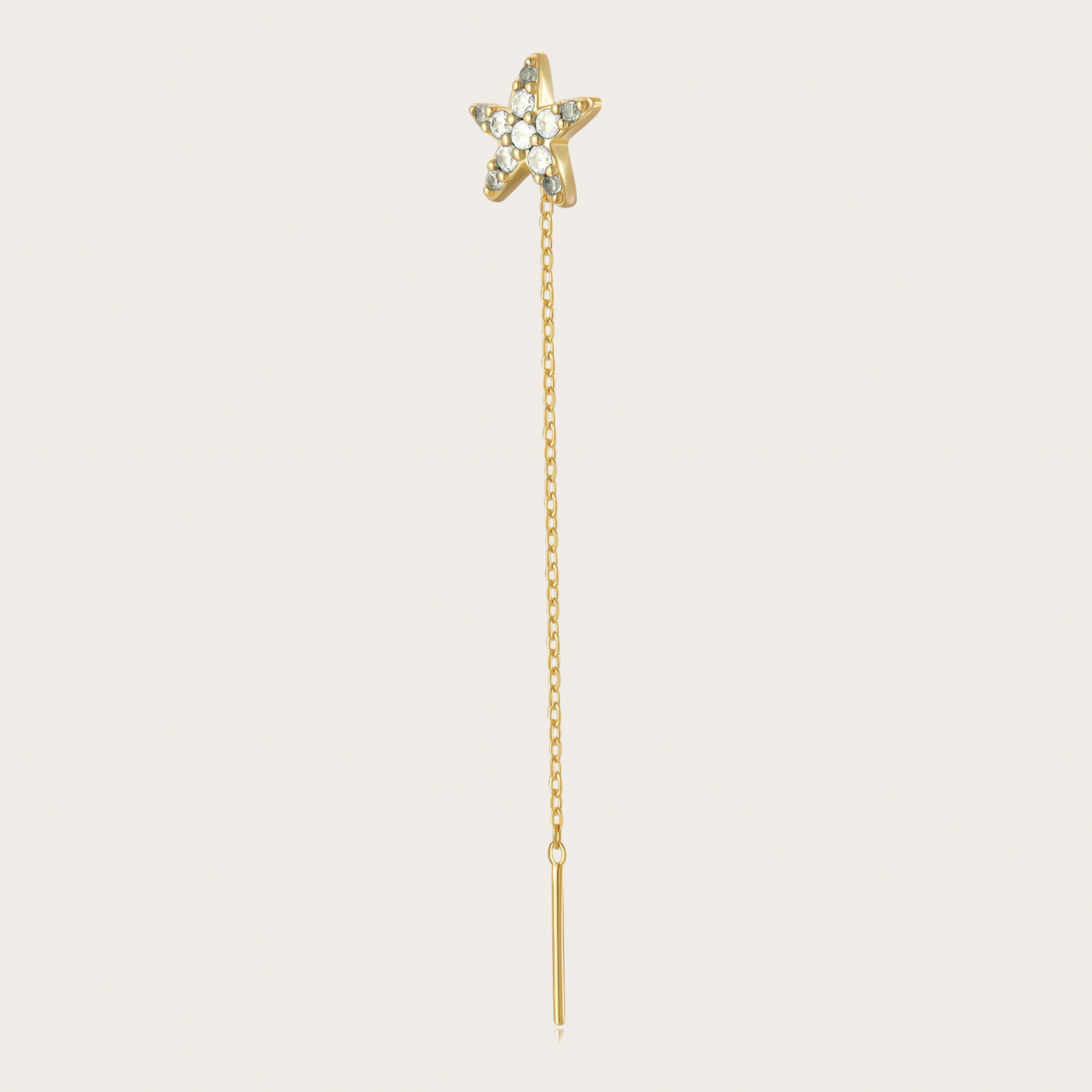 Orecchini Catenina Wavy Oro Trasparenti