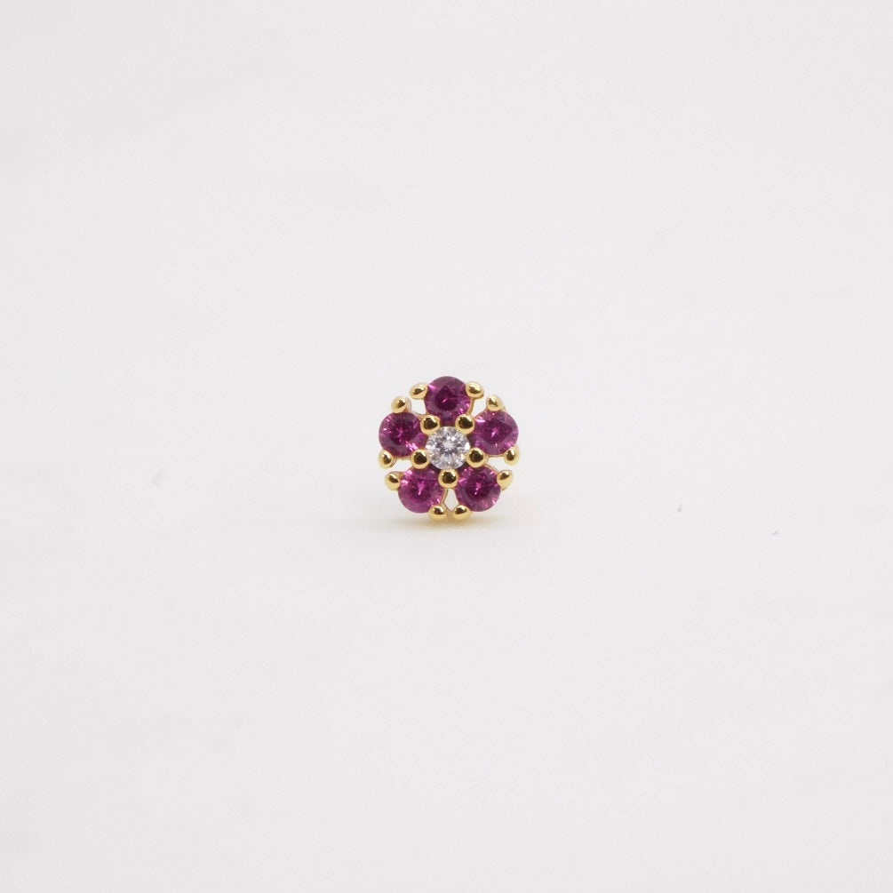 Orecchini Daisy lobo ORO fucsia