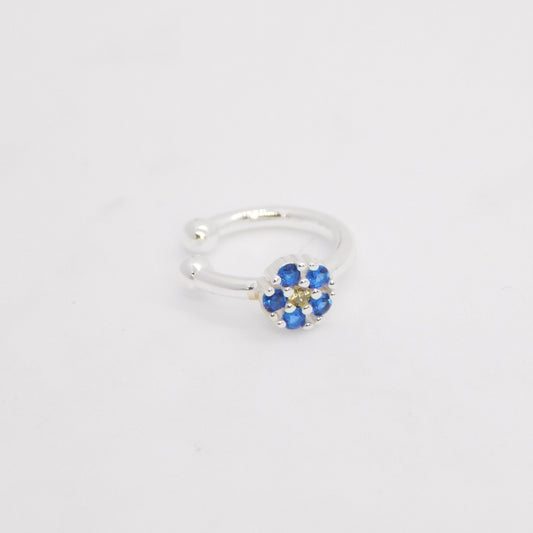 Earcuff Daisy ARGENTO blu