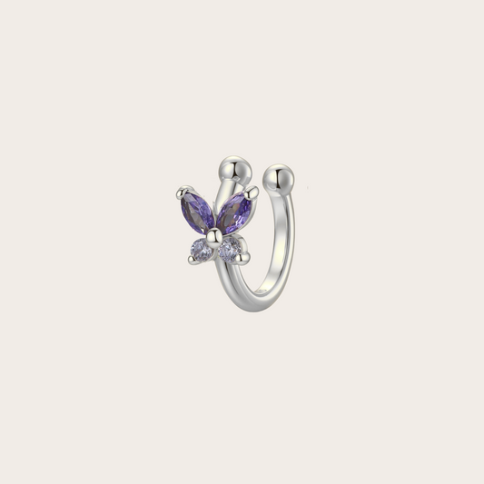 Ear cuff Fairy ARGENTO viola