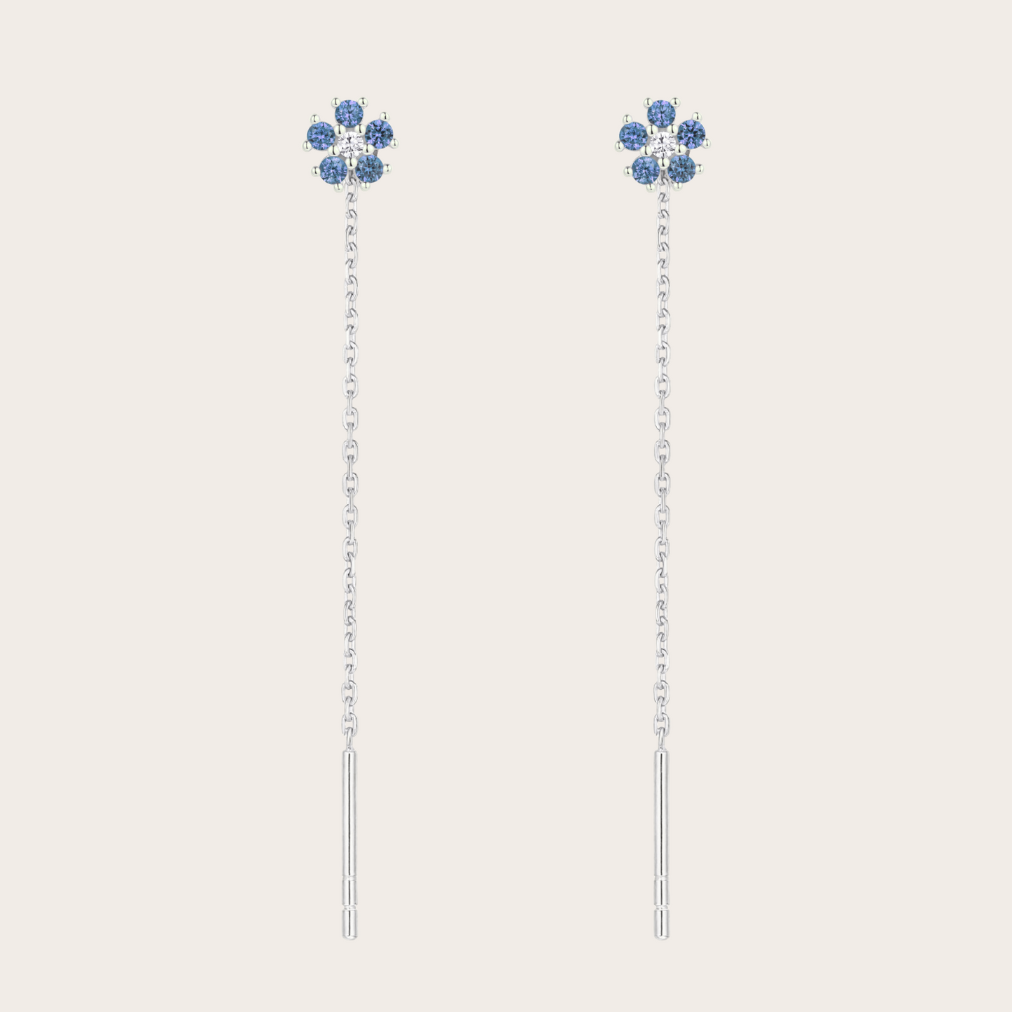 Catenina Daisy ARGENTO blu pastello