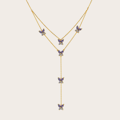 Collana Fairy cascata ORO viola