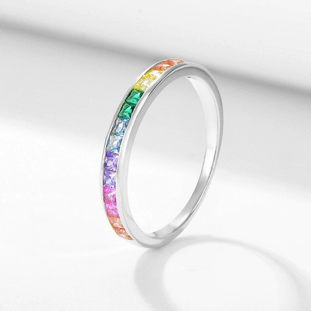 Anello Rainbow Argento