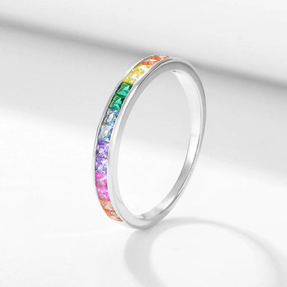 Anello Rainbow Argento