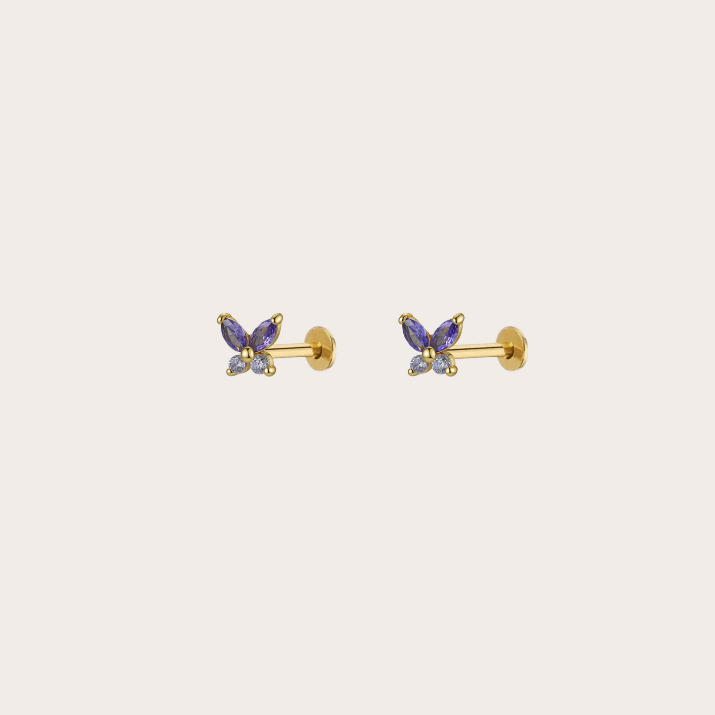 Orecchini Fairy lobo ORO viola