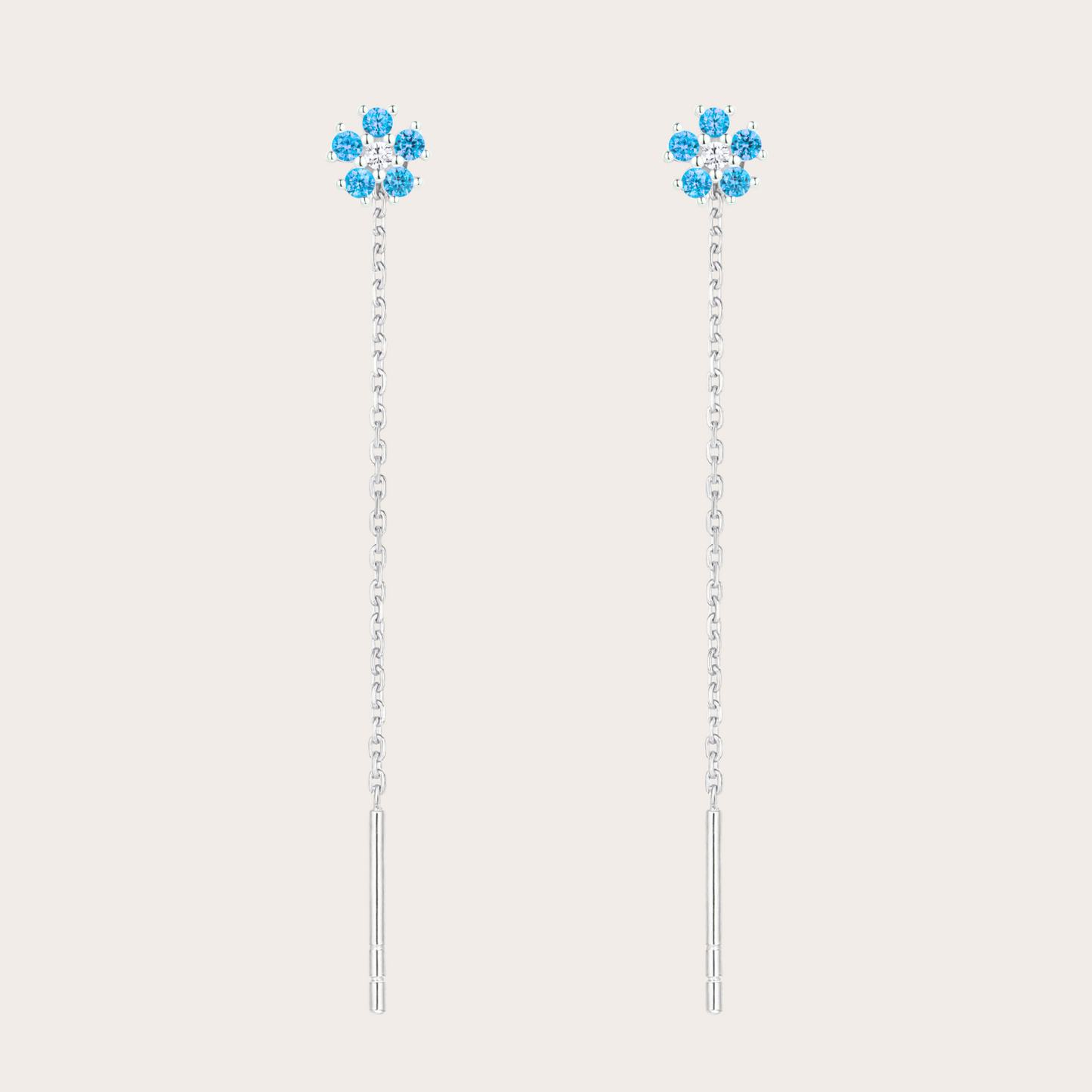 Catenina Daisy ARGENTO azzurro