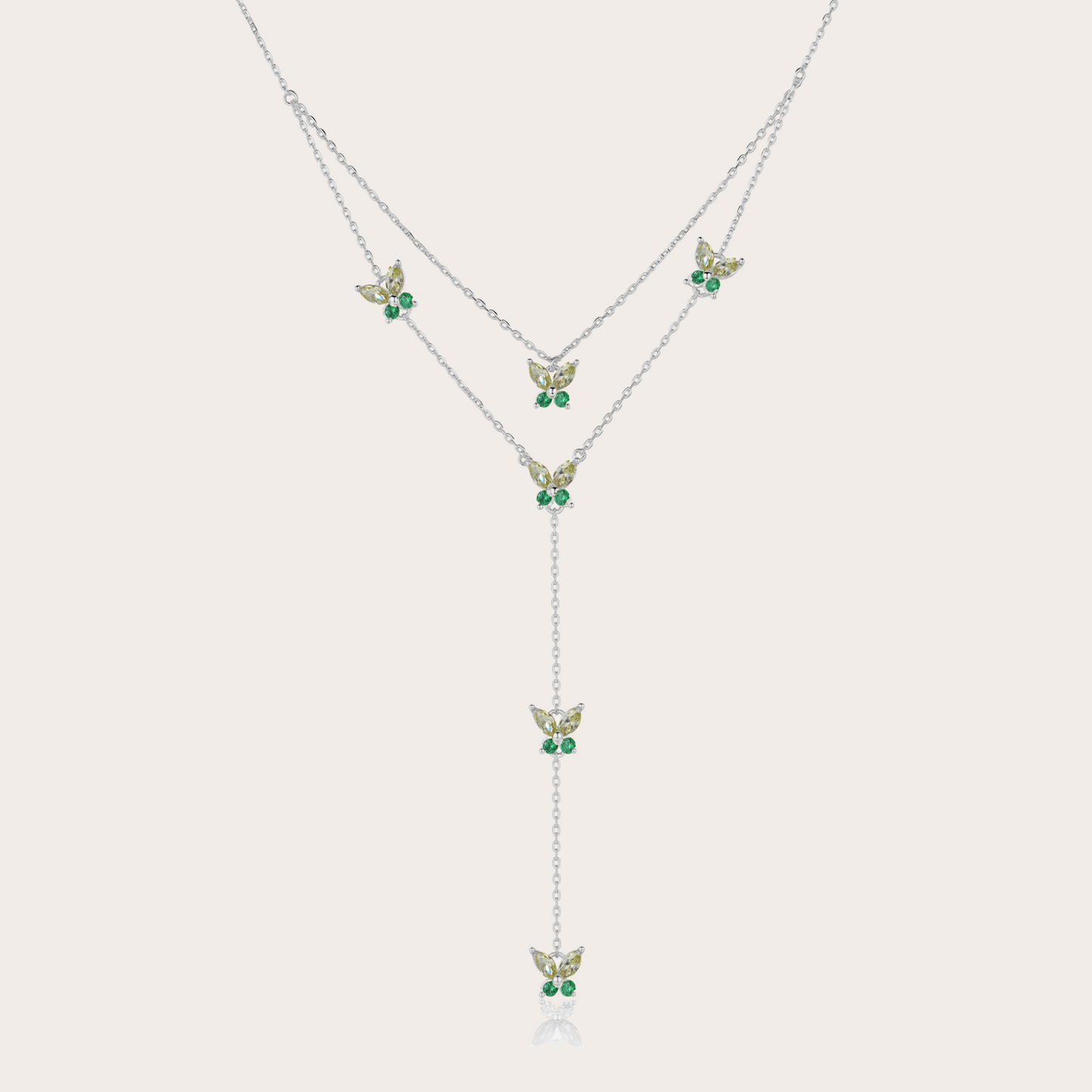 Collana Fairy cascata ARGENTO verde