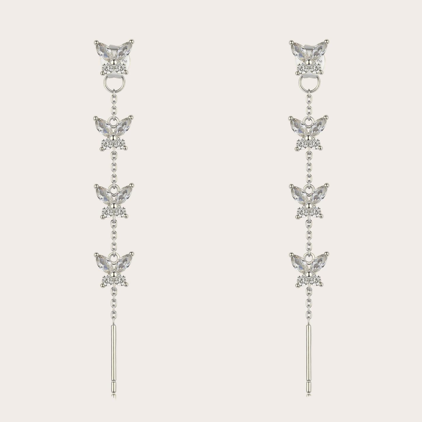 Orecchini Cascata Fairy ARGENTO Trasparente