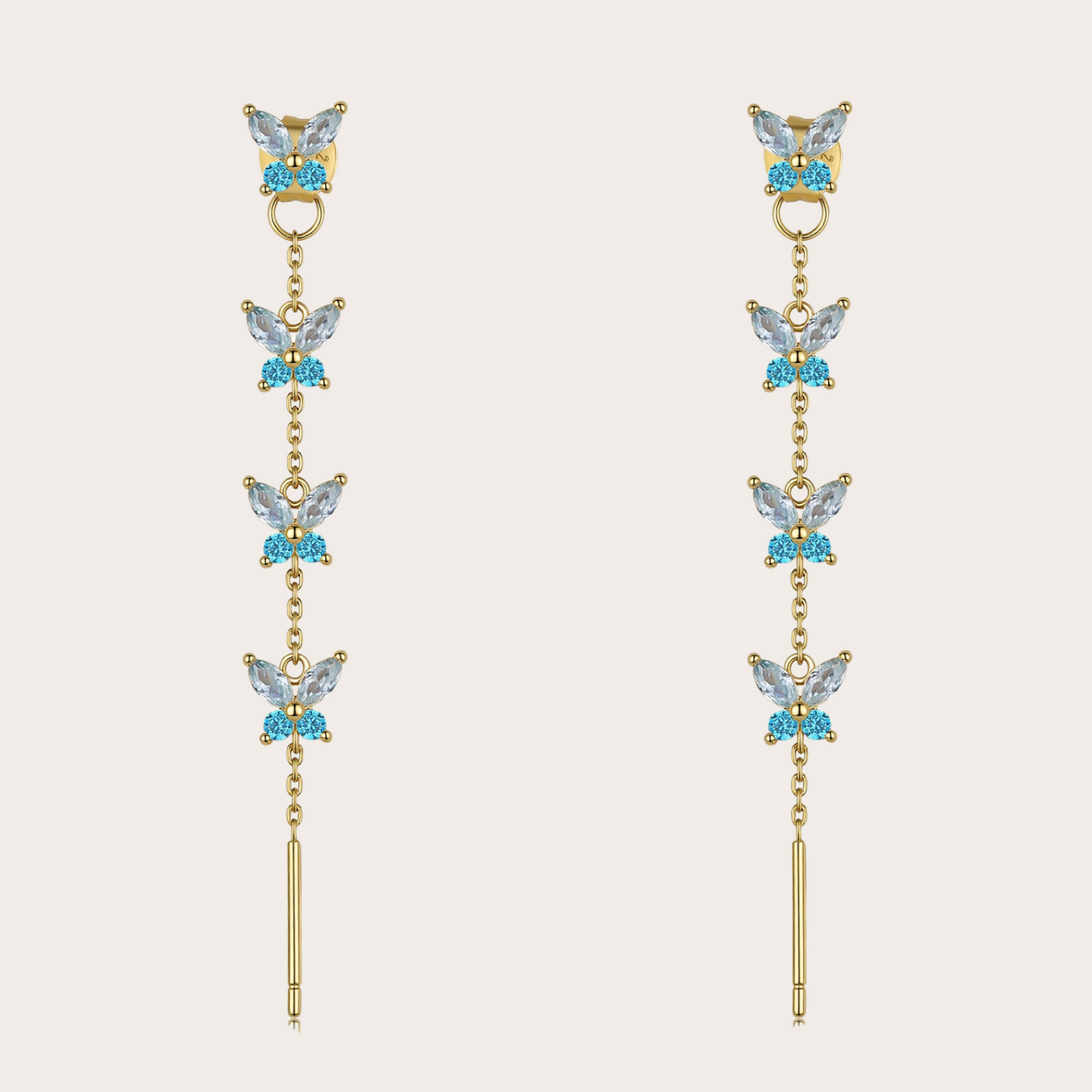 Orecchini Cascata Fairy ORO azzurro