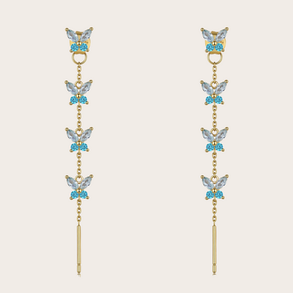 Orecchini Cascata Fairy ORO azzurro