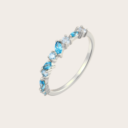 Anello Sparkle ARGENTO Azzurro