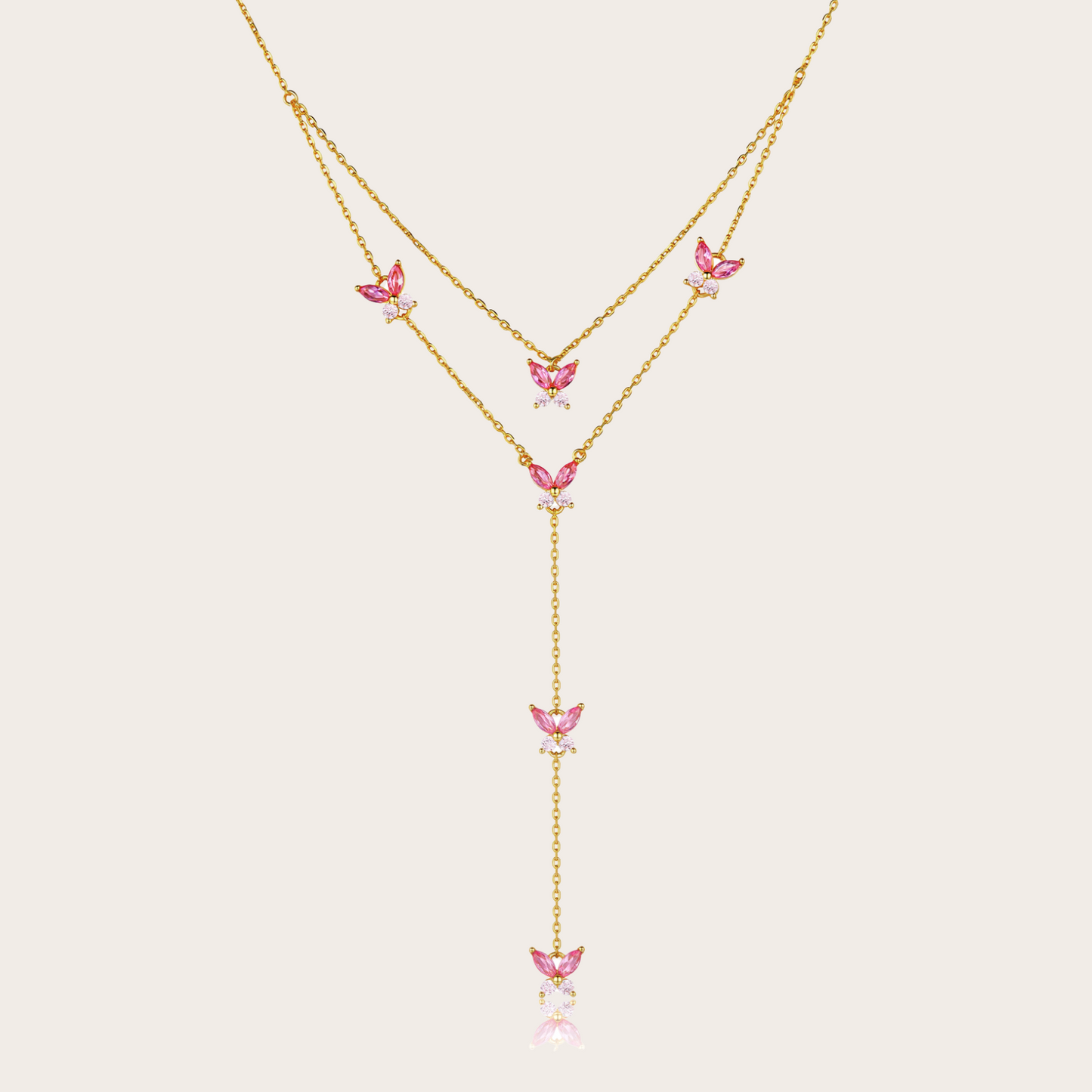Collana Fairy cascata ORO rosa