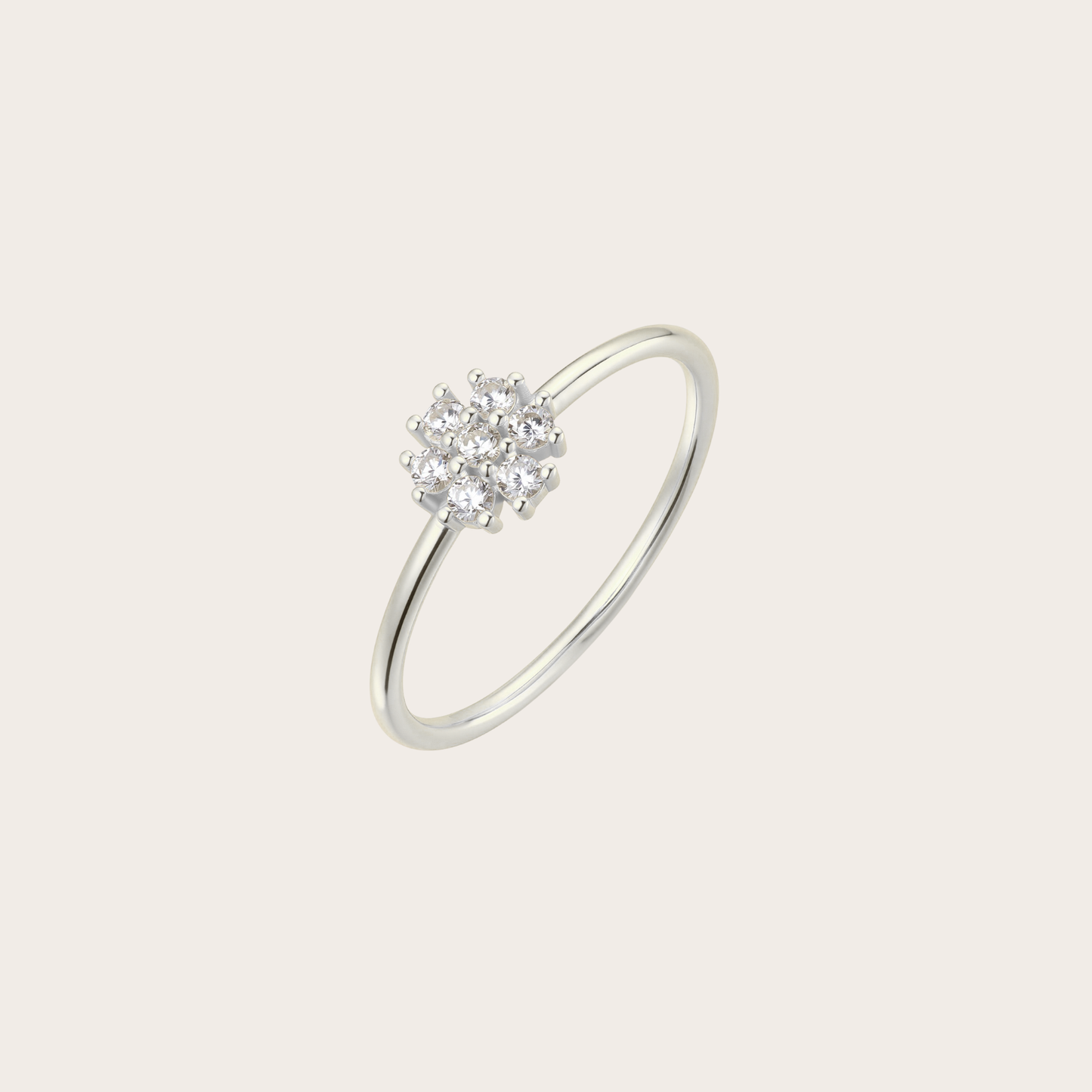 Anello Daisy ARGENTO trasparente