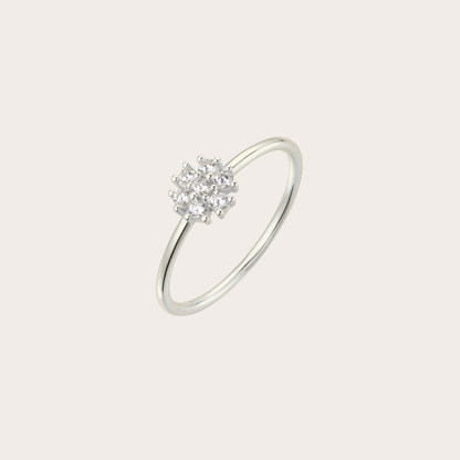 Anello Daisy ARGENTO trasparente