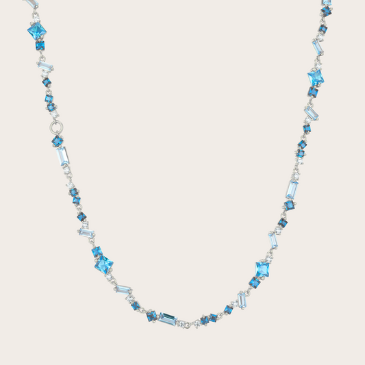 Collana Sparkle Deluxe Argento Azzurra