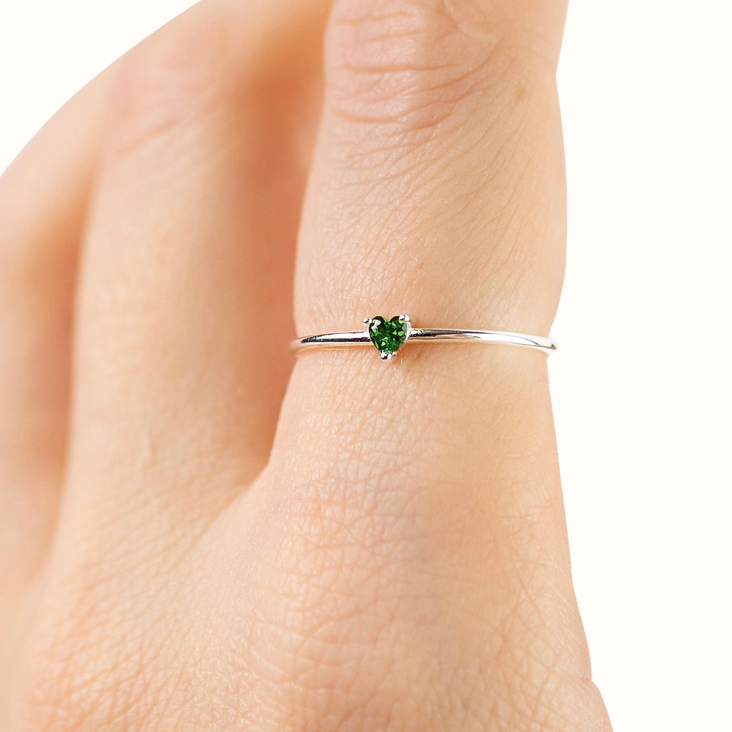 Anello Heartily ARGENTO verde (PREORDINE)