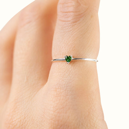 Anello Heartily ARGENTO verde (PREORDINE)