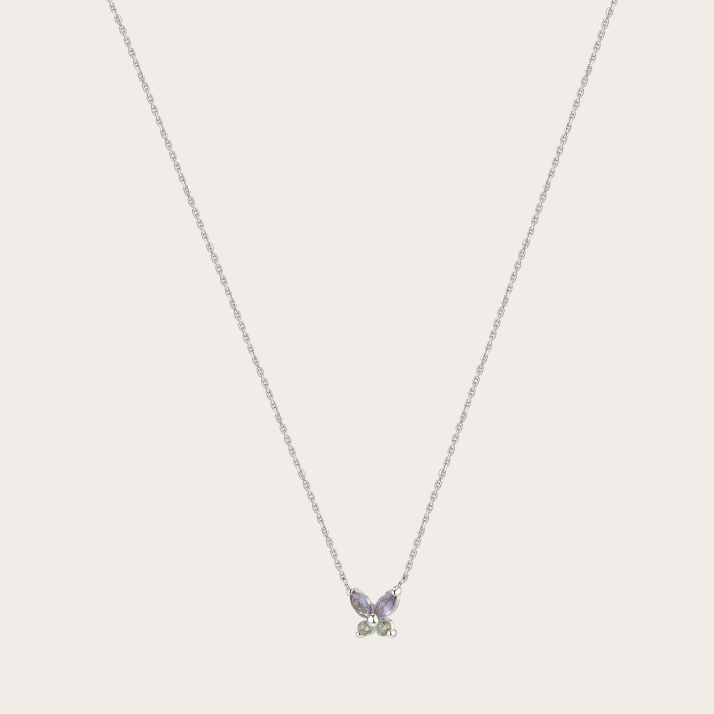 Collana Fairy ARGENTO Lilla e verde mela