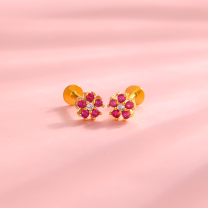 Orecchini Daisy lobo ARGENTO blu pastello