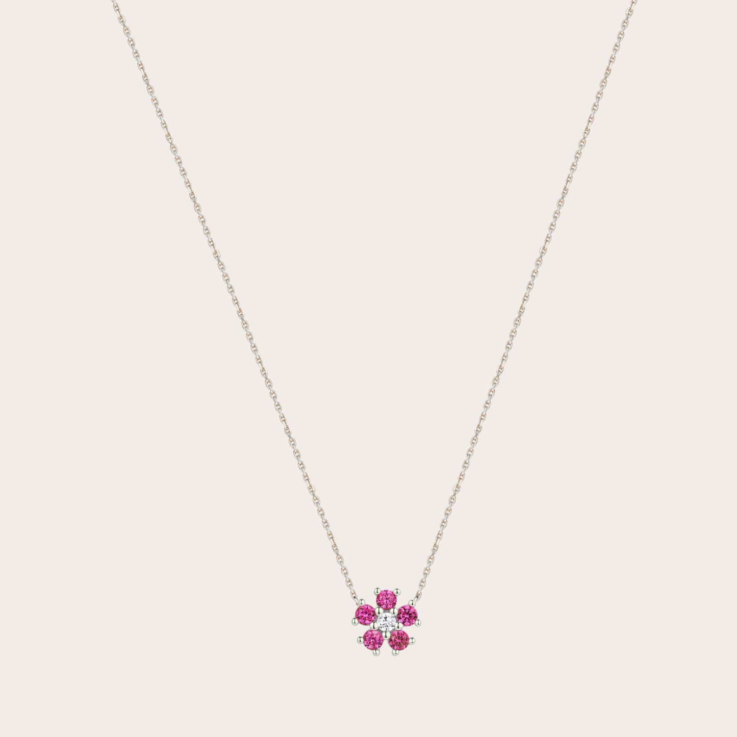 Collana Daisy ARGENTO fucsia