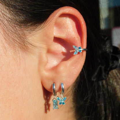 Ear cuff Fairy ARGENTO azzurro (PREORDINE)