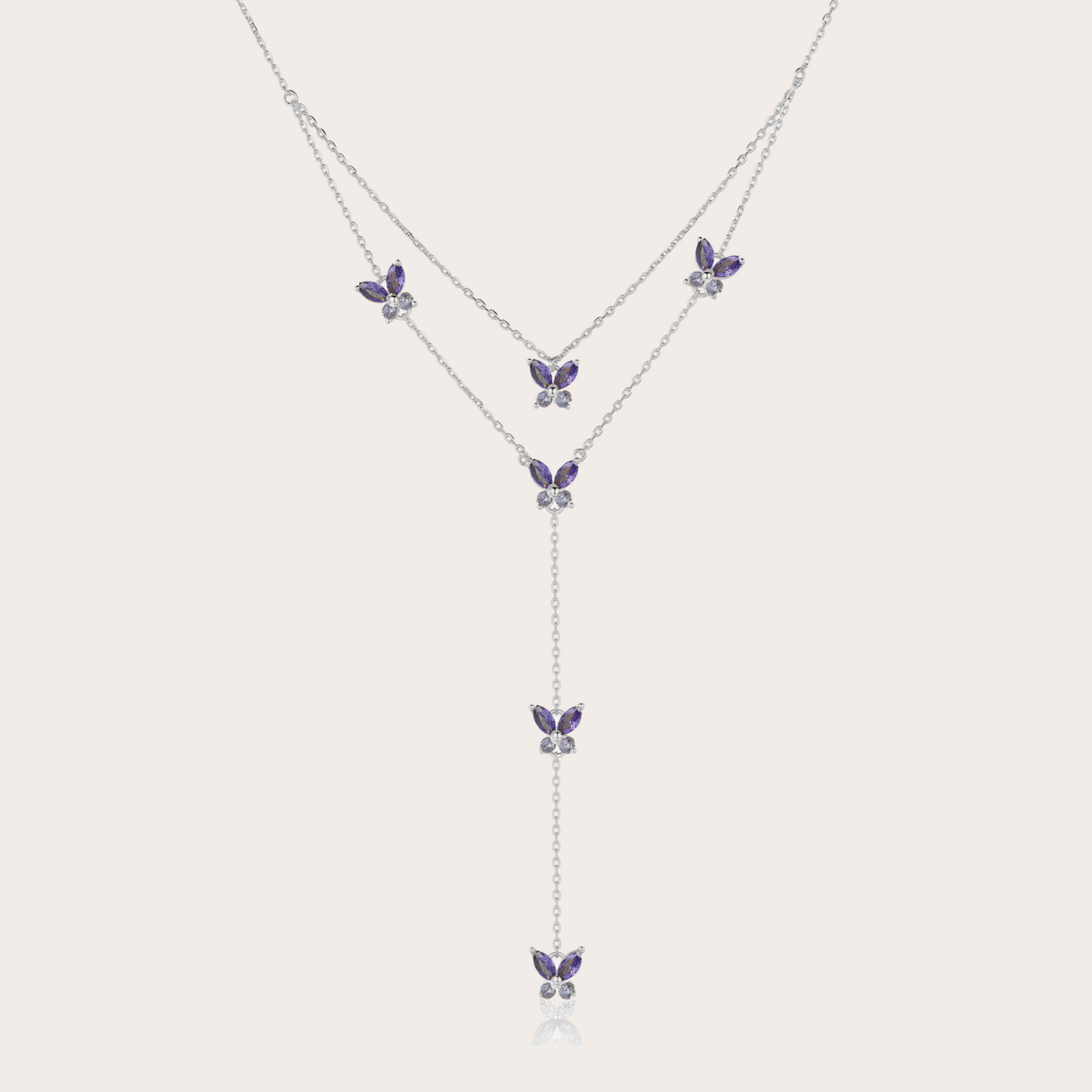 Collana Fairy cascata ARGENTO viola