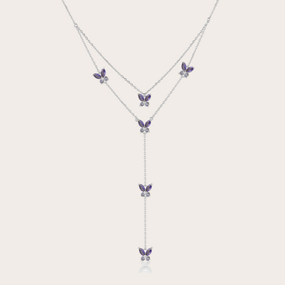 Collana Fairy cascata ARGENTO viola