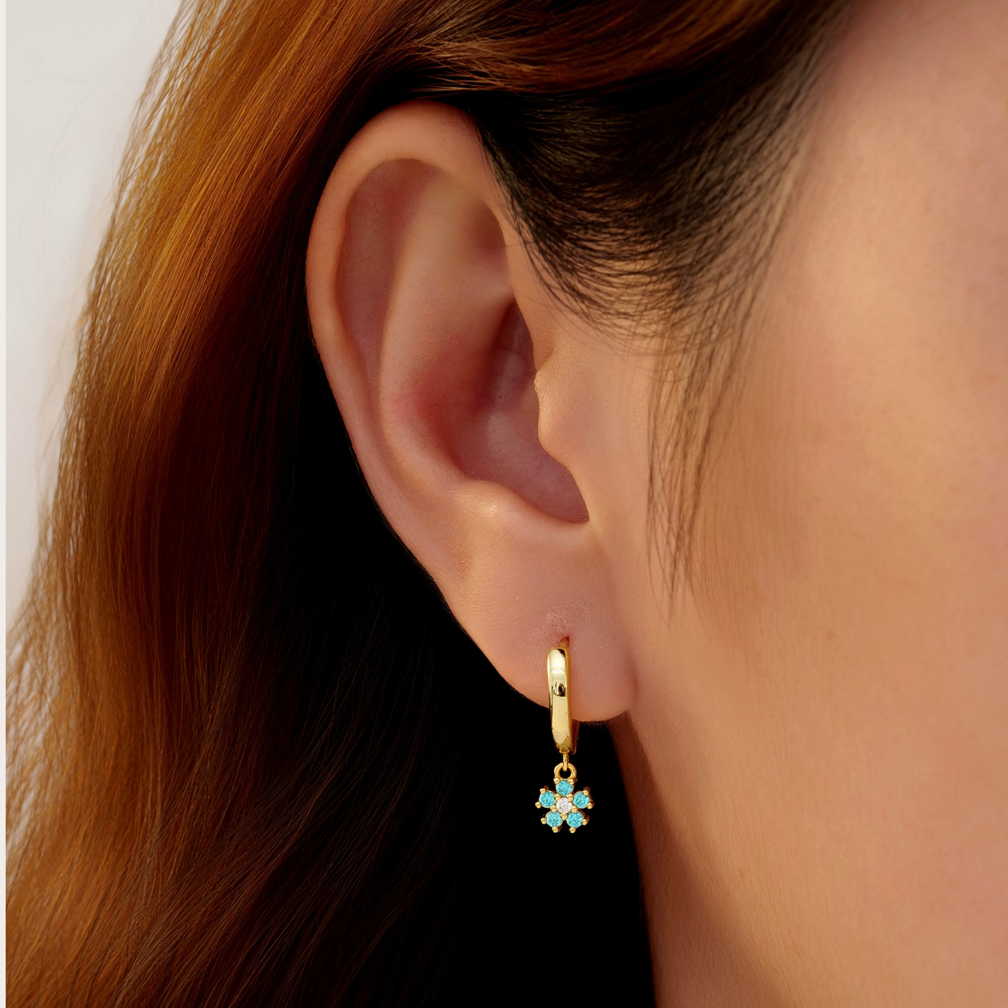 Hoops Daisy ARGENTO Blu pastello
