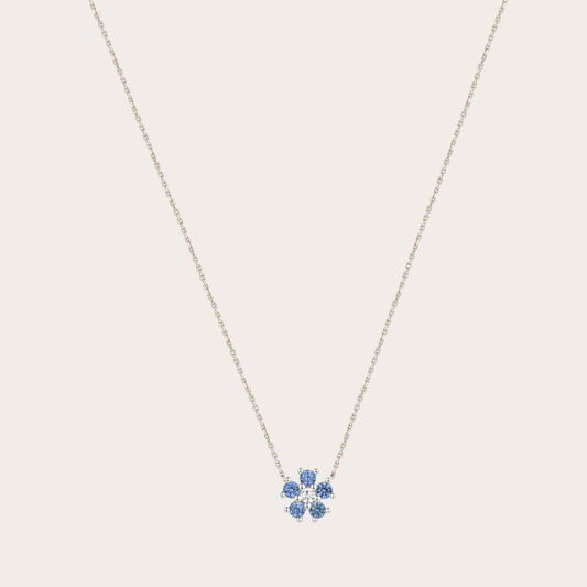 Collana Daisy ARGENTO blu pastello
