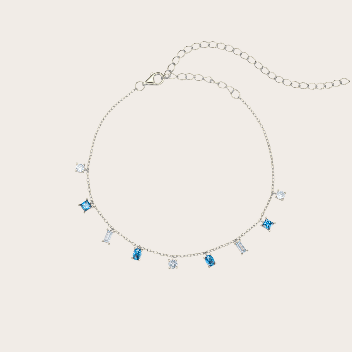 Cavigliera Sparkle ARGENTO Azzurra