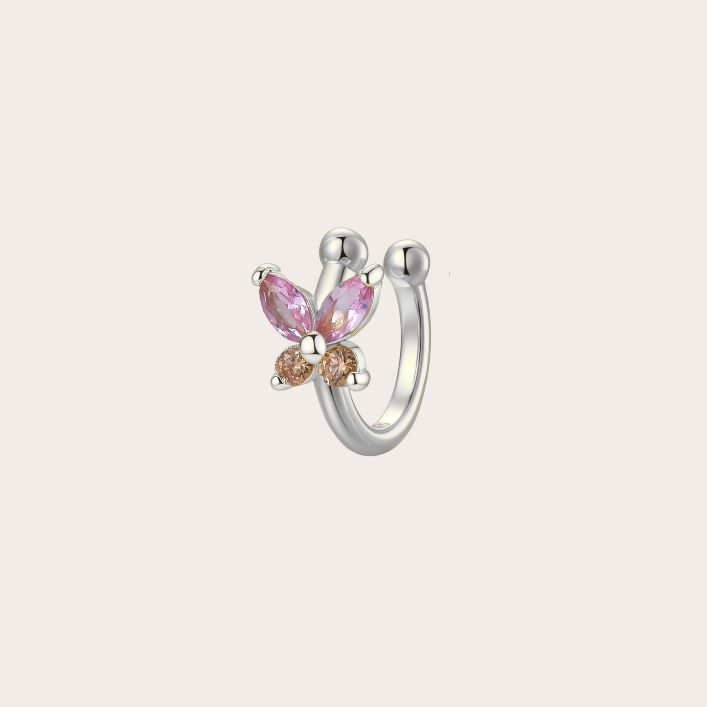 Ear cuff Fairy ARGENTO rosa e rame