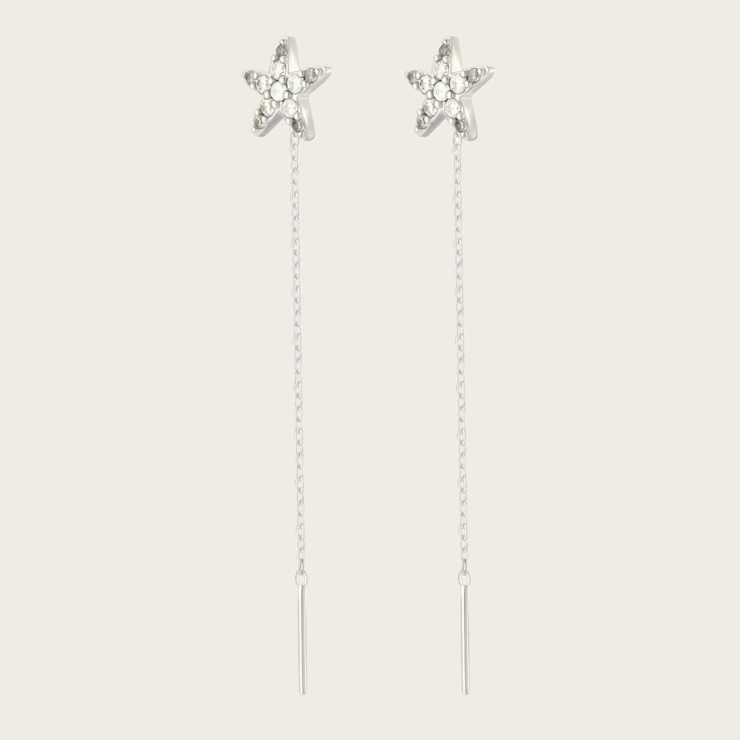 Orecchini Catenina Wavy Argento Trasparenti