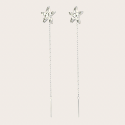Orecchini Catenina Wavy Argento Trasparenti