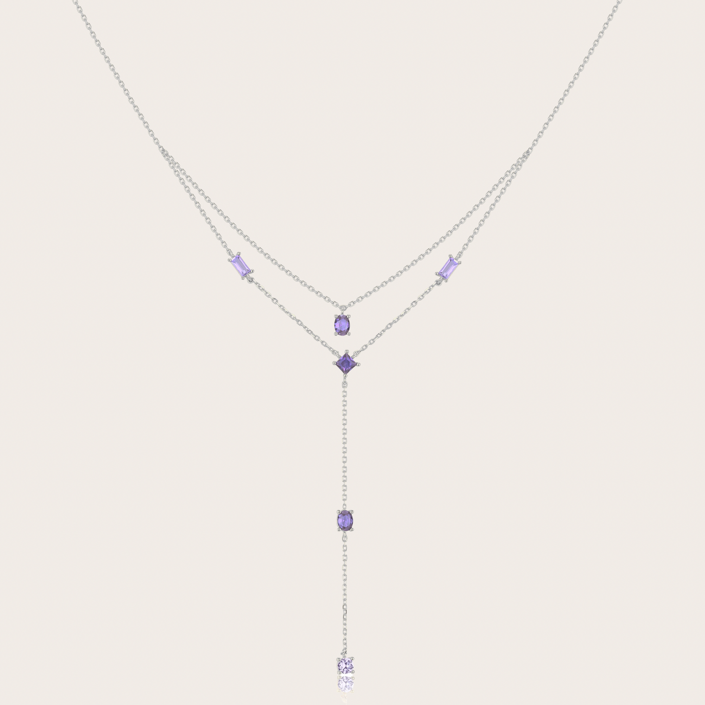 Collana Sparkle cascata ARGENTO lilla