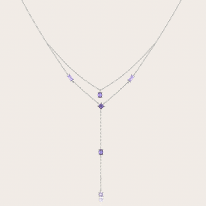 Collana Sparkle cascata ARGENTO lilla