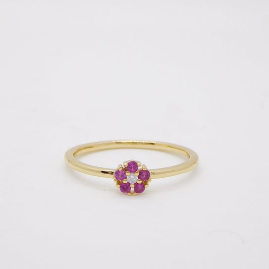 Anello Daisy ORO fucsia