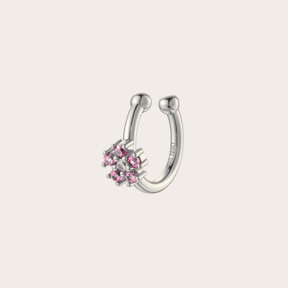 Ear cuff Daisy ARGENTO rosa