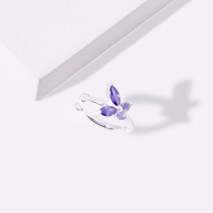 Ear cuff Fairy ARGENTO viola (PREORDINE)