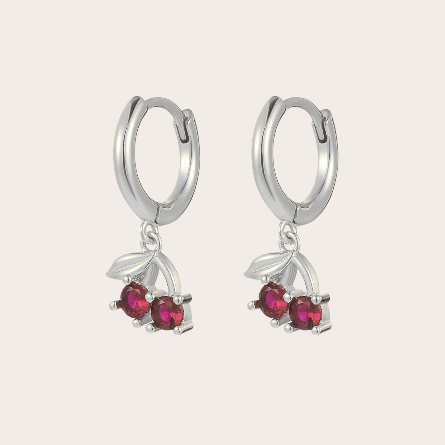 Orecchini Hoops Cherry Argento