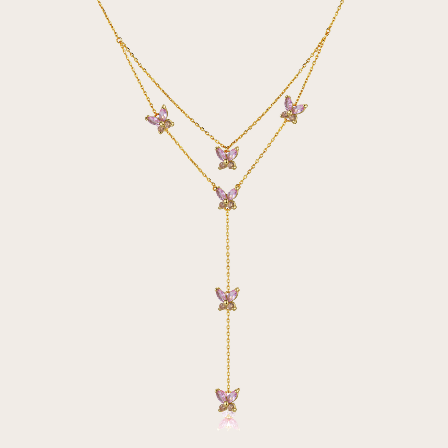 Collana Fairy cascata ORO rosa e rame