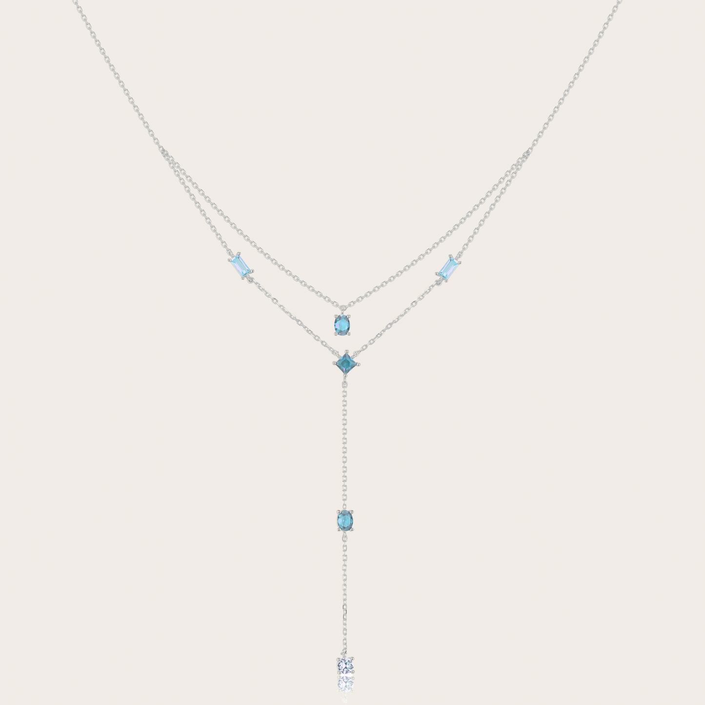 Collana Sparkle cascata ARGENTO azzurro