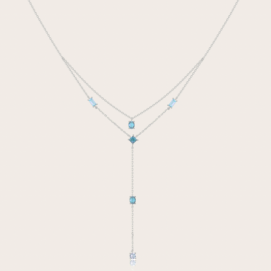 Collana Sparkle cascata ARGENTO azzurro