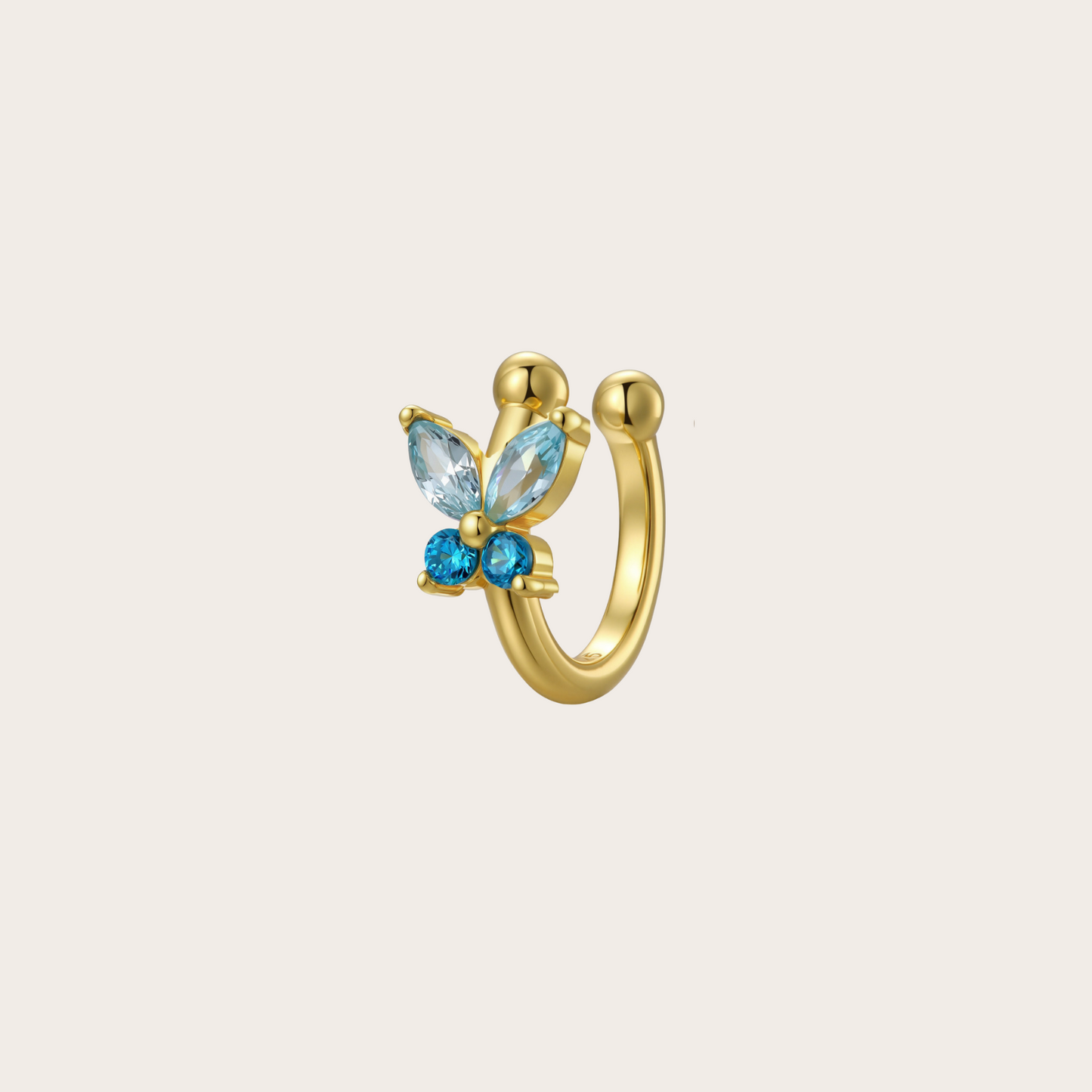Ear cuff Fairy ORO azzurro