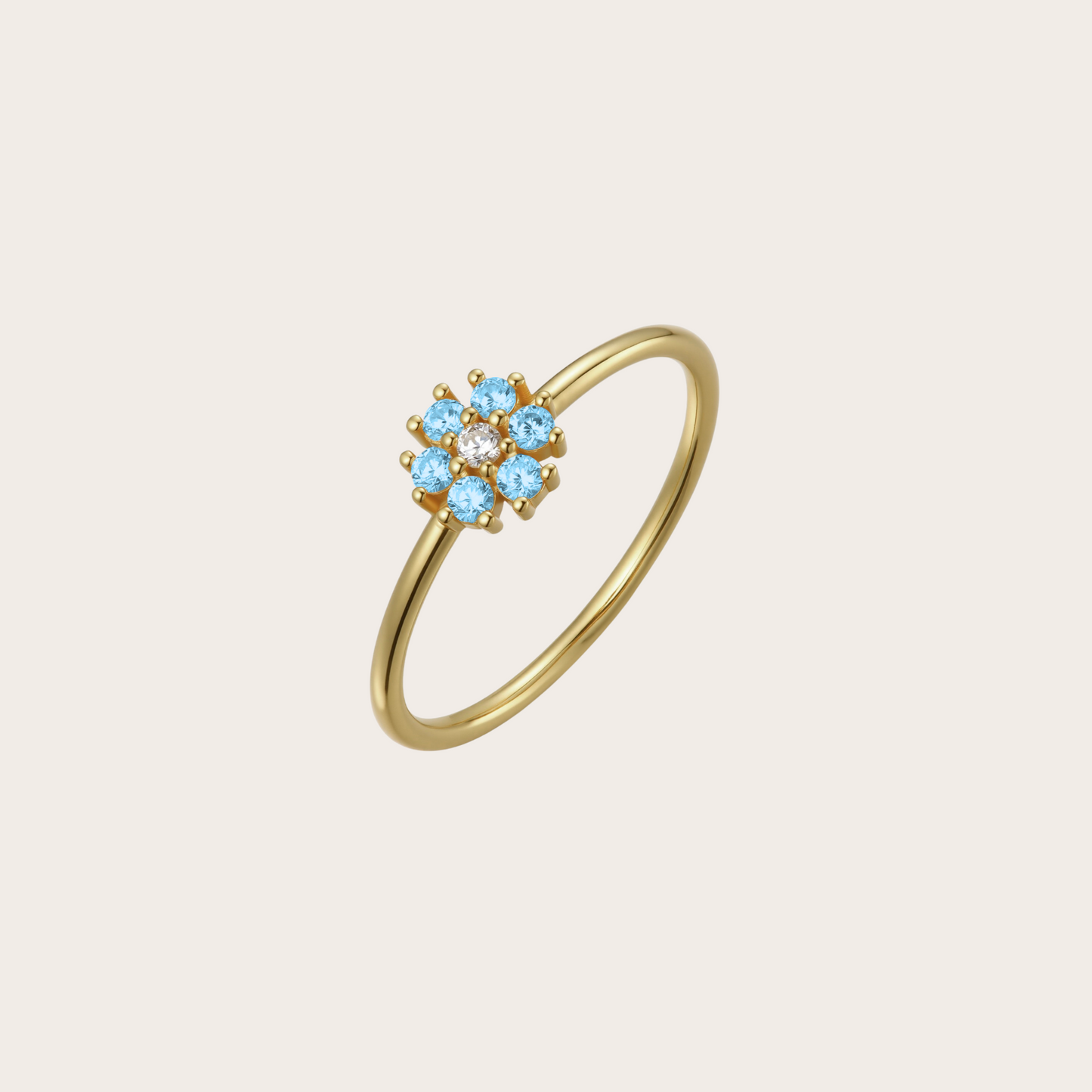 Anello Daisy ORO azzurro