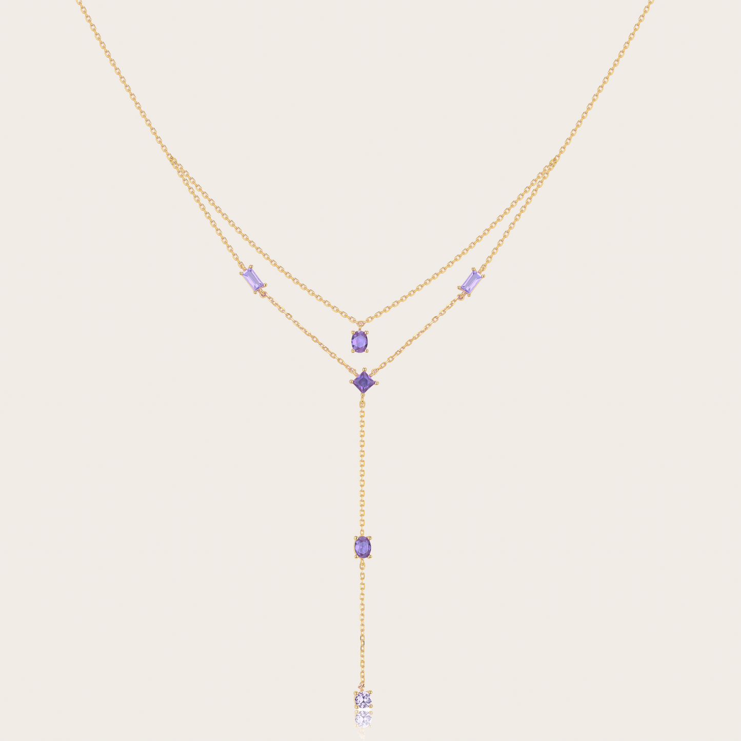 Collana Sparkle cascata ORO lilla
