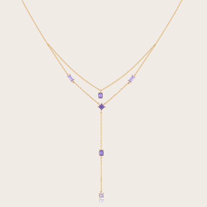 Collana Sparkle cascata ORO lilla