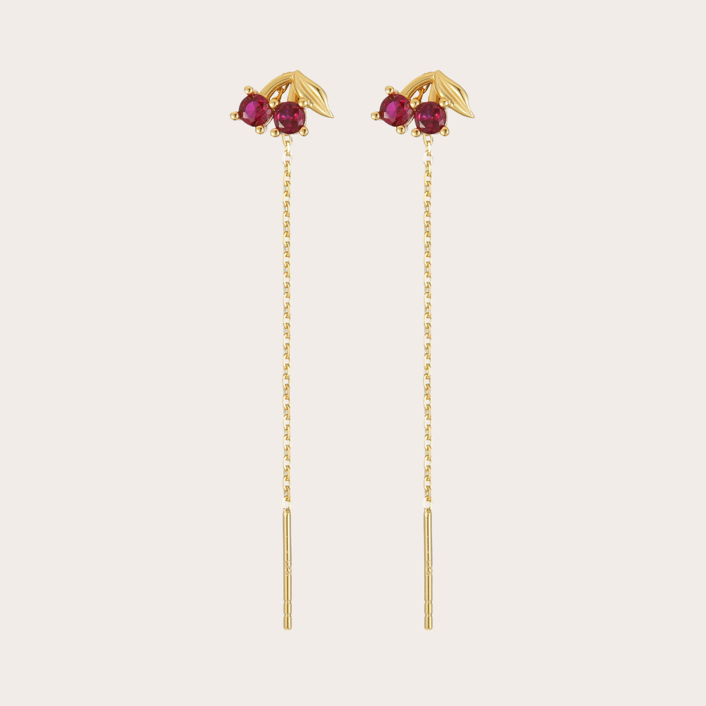 Orecchini Catenina Cherry Oro
