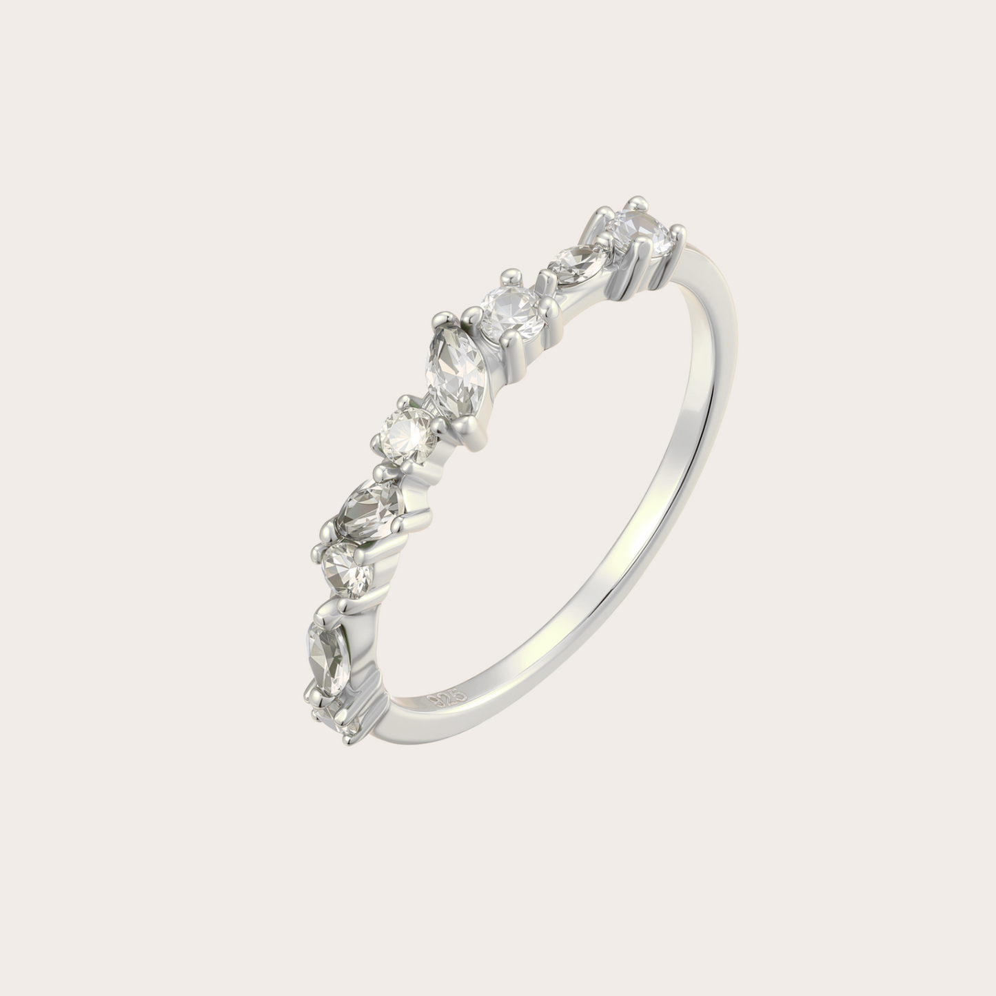 Anello Sparkle ARGENTO Trasparente